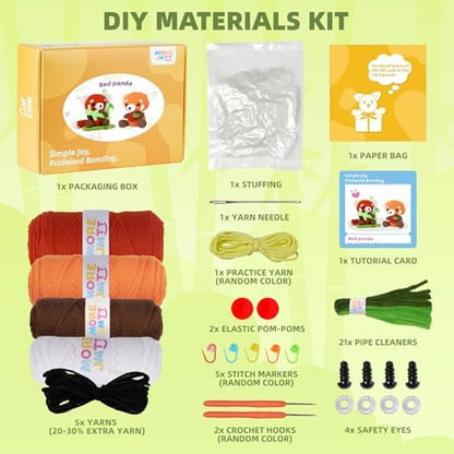 MOREJMTT Crochet Kit for Beginners, Crochet Animal Kits, Crocheting Kit for Starters, Learn to Crochet with Step-by-Step Video Tutorials, Beginner Crochet Kit for Adults(Panda) - Image 2