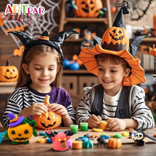 ARTPAR Kids Halloween Air Dry Clay Crafts, 12 Boxes Modeling Clay Kit - Image 3