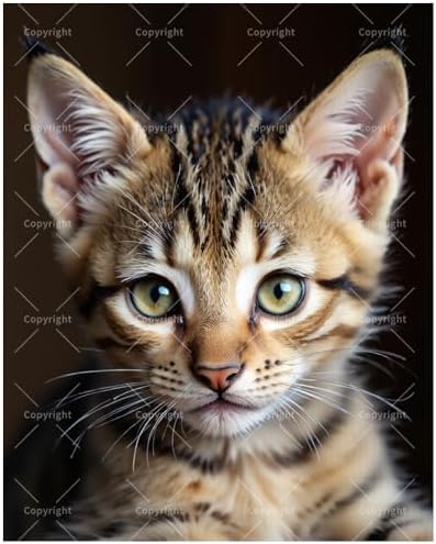 TAOPAOLAB Cat Portrait Paint by Numbers Kit for Adults - DIY Close-Up Bengal Kitten Face Painting on Canvas 16x20in, Acrylic Paint Set, Suitable for Beginners, Art for Home Decoration or Gifts by Unknown