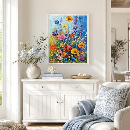 NXIKYO Wild Flowers Paint by Numbers Kit for Adults Beginner, Colorful Adult Paint by Number Kits on Canvas, DIY Acrylic Oil Easy Painting by Numbers for Home Wall Decor 16 X 20 inch (Without Frame) - Image 4