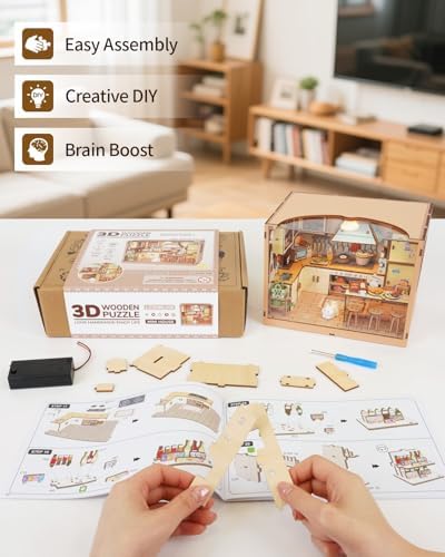 DIY Dollhouse Miniature House Kit 1:20 Scale Kictchen with LED Light - Image 3