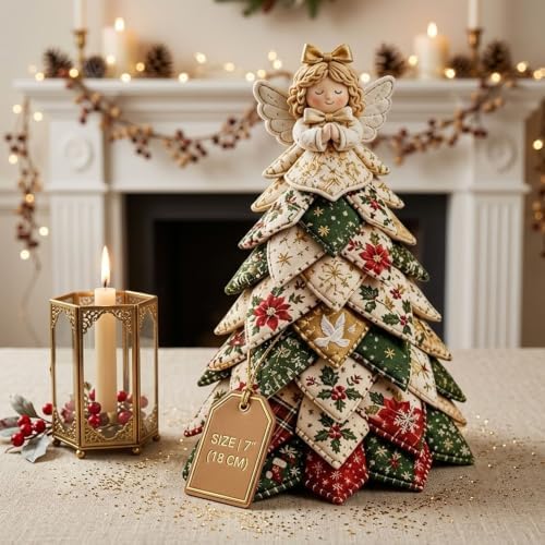 HZSprance DIY Quilted Christmas Tree Kit –3D Fabric Patchwork Kit (E) - Image 2