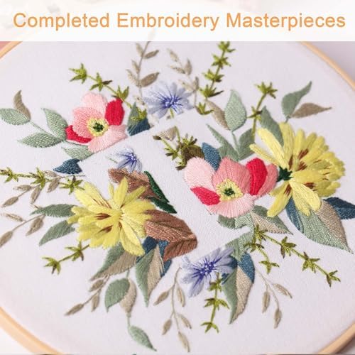 Harimau Letter Pattern T Embroidery Kit for Adult Beginners, Complete Starter Pack with 1 Hoop, Needles, Instruction Guide & Embroidery Stitch Video Tutorials - Image 6