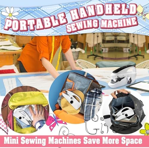 Hand Held Sewing Machines For Adults, Hand Held Sewing Machines for Hemming with Test Fabric(Not second-hand), Easy To Use Rechargeable Hand Sewing Machine for Beginners, Women(WHITE) - Image 3