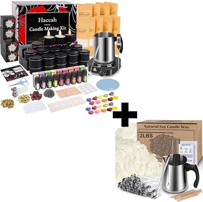 Haccah Complete Candle Making Kit with Wax Melter,Candle Making Supplies,DIY Arts&Crafts Kits Gift for Kids,Beginners,Adults,Including Soy Wax, Electronic Stove,Wicks,Rich Scents, Etc. by CandleMakingKits