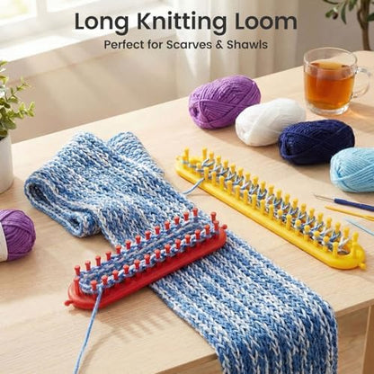 VGOODALL Round Knitting Looms Set, Set of 18PCS Supplies with Hook Needle, Pompom Maker and Yarn, for Knitting Beginners - Image 5