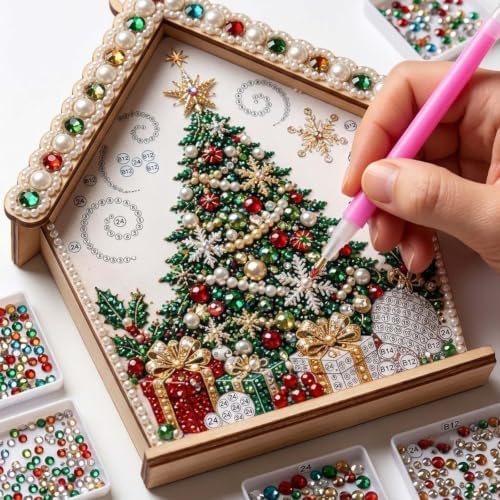 Christmas Diamond Pearl Painting Suncatcher Kit Christmas Ornaments 2026 (Style-D) - Image 3