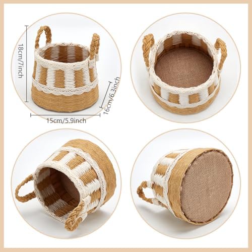FREEBLOSS Macrame Cord Basket Weaving Craft Kit for Beginners DIY Storage Basket Storage Bins Basket Making Supplies for Adults Basket Weaving Kits for Adults - Image 3