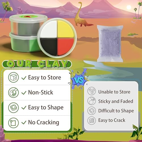 Aestd-ST Air Dry Clay Kit - Dinosaur Theme, Modeling Clay for Kids - Image 4