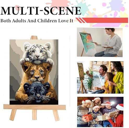 Three Tigers Painting by Numbers Kit for Adults Beginner,11.8X15.7 Inch - Image 5