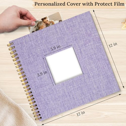 12"x12" Scrapbook Photo Album Linen Cover 40 Sheets 80 Pages White Paper - Image 2