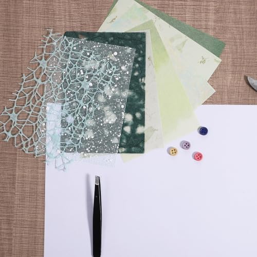 JJUNW 93 Pcs Textured Scrapbook Paper And Mesh Fabric Assorted Set, 78 Sheets Mixed Media Papers With 15 Buttons, 3.9 X 5.5 Inches Textured Paper For Crafts, Scrapbooking, Journaling, Card Making - Image 7