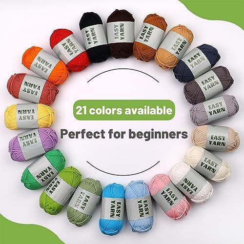 UzecPk 4 * 50g/1.76oz Beginner Yarn, 4 * 87yds Beginner Crochet Yarn - Image 5