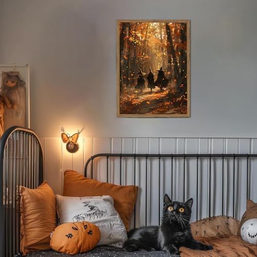 AIBOERL Paint by Numbers Kit for Adults Beginner,Fall Witch, 12X16In - Image 5