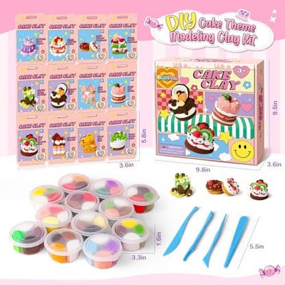 Air Dry Clay for Kids Modeling Clay Kit, 12 Boxes Model Magic Molding Clay with Tools & Tutorial, Non-Sticky, Arts and Crafts for Kid Ages 4-8 8-12 Girl Birthday Gift, Cake Party Favor Classroom Prize - Image 3