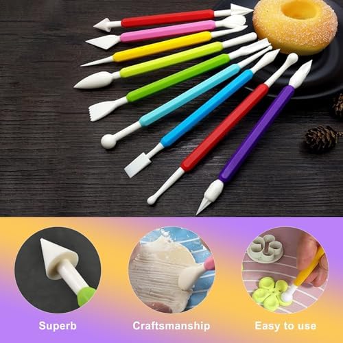 ZeriLion 9 Pcs Clay Sculpting Tools Set for Adults, Double-Ended Pottery Carving and Modeling Tools for Professional Air Dry and Polymer Clay Crafting - Image 3