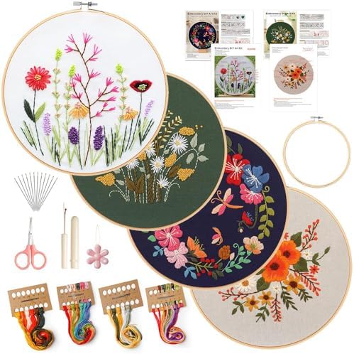 wtisan 4 Pack Embroidery kit for Beginners Cross Stitch Kits for Adults by wtisan
