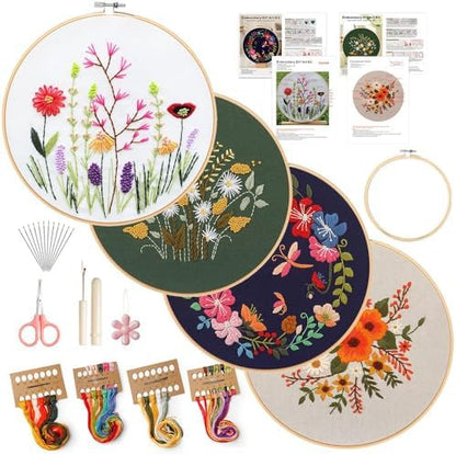 wtisan 4 Pack Embroidery kit for Beginners Cross Stitch Kits for Adults by wtisan