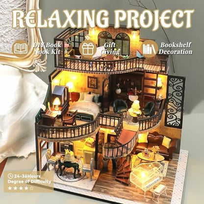 Flever DIY Miniature House Kit, Tiny Home Kit with LED Light, Mini House Build Craft Kits for Adults and Teens, Home Decor Creative Gift for Family/Friends (Dream Building Pavilion) - Image 5