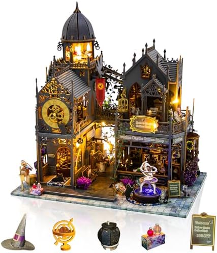 Dollhouse Kit, DIY Miniature House w/LED for Adult, Magic Castle by MakingLifeFunforCool