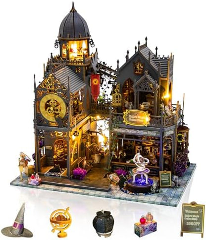 Dollhouse Kit, DIY Miniature House w/LED for Adult, Magic Castle by MakingLifeFunforCool