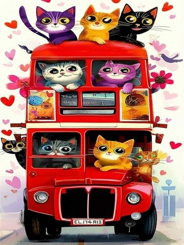 Niazidier Adults Cat Paint by Number Kits,Painting by Number Kits on Canvas,Large Color by Numbers Adult Watercolor Gifts for Friends Wall Decor (Cat) by Unknown