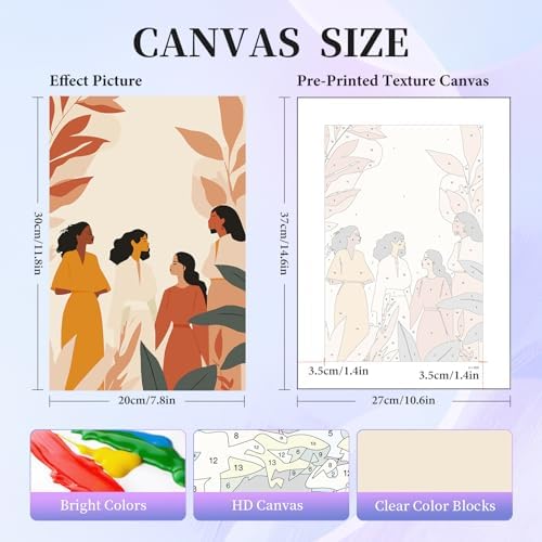 Okarina 6 Pack Paint by Numbers Kit for Adults & Beginners, Women Power - Image 2