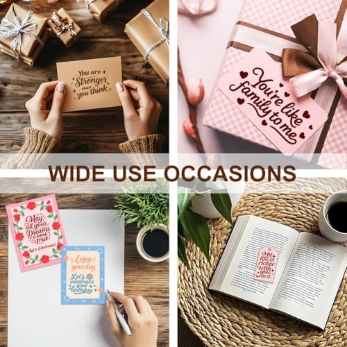 6 Pcs Greeting Words Clear Stamps for Card Making 20 Ink Pad - Image 6