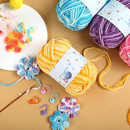 Yinsun 10x50g Multi Color Acrylic Yarn 50g 1750 Yards Crochet Yarn Starter kit with Storage Bag for Knitting Crocheting Weaving Adult and Kid Craft Projects (Pack of 3) - Image 5