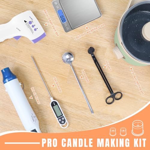 TOAUTO Candle Making Kit with Electronic 3Lbs Melting Pot, Pro DIY Candle Making Supplies Including Heat Gun, Digital Thermometer, Digital Scale, Wick Trimmer for Adults Candle Craft Project - Image 2