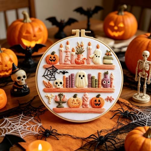 RUIQLXHANG Halloween Ghost Reading Embroidery Kit for Beginners - Image 5