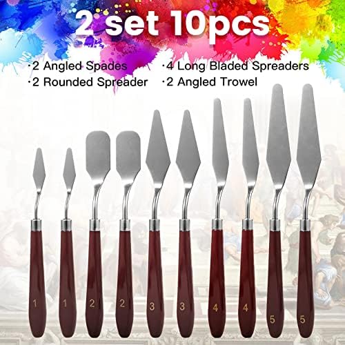10PCS Palette Knife, Stainless Steel Painting Knife Set, Flexible Spatula Pallet Knife, Metal Artist Knives, Oil Painting Accessories Color Mixing Scraper for Oil, Canvas, Acrylic Painting By CUALORK - Image 3
