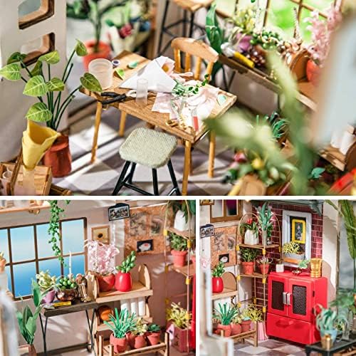 Rolife DIY Miniature Doll House Kit with Furniture for Children Adult Wooden Kits Toy (Emily's Flower Shop) - Image 3