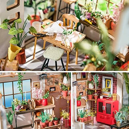 Rolife DIY Miniature Doll House Kit with Furniture for Children Adult Wooden Kits Toy (Emily's Flower Shop) - Image 3