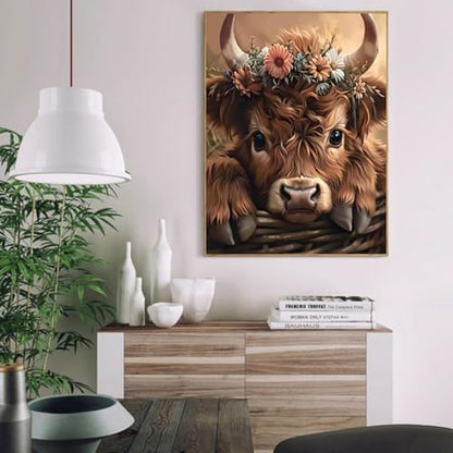 VIGEGU Highland Cattle Paint by Numbers Kit for Adults Beginner,Easy Adult Paint by Number Kits on Canvas DIY Painting for Beginners Art by Numbers for Home Wall Decor 16x20 Inch - Image 2