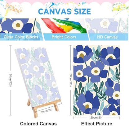 JULOUYN 4 Pack Flower Paint by Numbers Kit for Adults with Framed 8x12in - Image 2