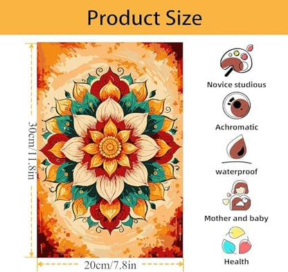 Mowana Mandala Paint by Numbers Kit for Adults - Adult Paint by Numbers for Beginners on Canvas with Frame and Easel, Easy Acrylic Oil Painting by Number Kits 8x12 inch - Image 6