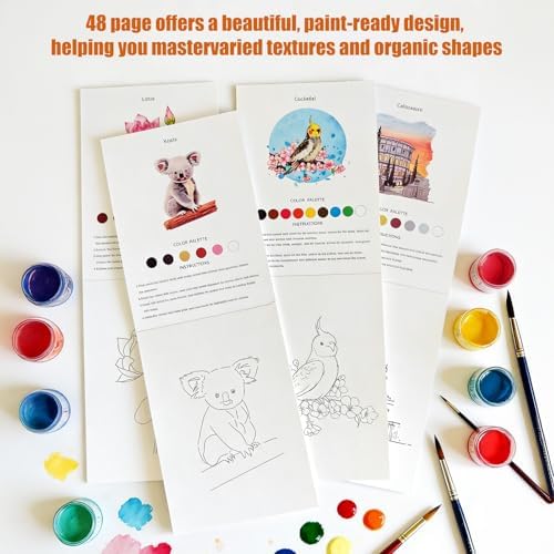 Watercolor Workbook, 100% Cotton Watercolor Paper Pad Set – 4 Pack (52 Sheets), 5.4" x 7.4" Cold Press 140lb / 300gsm Glue Bound Art Paper for Adults, Beginners & Daily Practice - Image 6