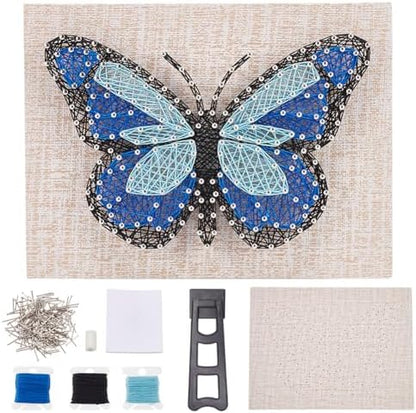 WEBEEDY DIY String Art Kit Blue Butterfly Craft Kit Creative Craft Kits 3D String Art Supplies for Adult Christmas Holiday Home Wall Table Decorations Gift by WEBEEDY