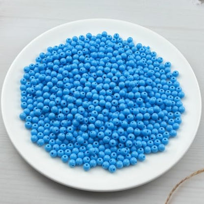 700pcs Acrylic Round Beads for Crafts 6mm Resin Candy Color Spacer Beads with Hole for Jewelry Making Sewing Crafts Decoration Necklaces Bracelets Earrings Supplies(Sky Blue) - Image 2
