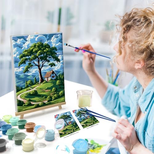 ATDMS Landscape Paint by Numbers Kit for Adults with Frame, 8x12 Inch - Image 3
