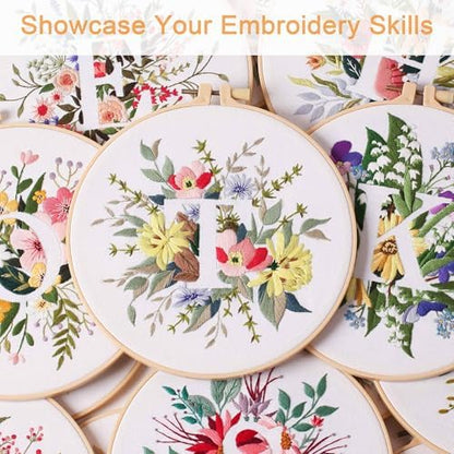 Harimau Letter Pattern T Embroidery Kit for Adult Beginners, Complete Starter Pack with 1 Hoop, Needles, Instruction Guide & Embroidery Stitch Video Tutorials - Image 7