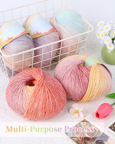 Coopay Yarn for Crocheting & Knitting, Gradient Cake Yarns (Sunset) - Image 6
