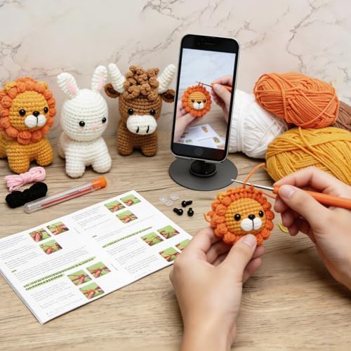 GONELYON Crochet Kit for Beginners, 3Pcs Amigurumi Crochet Animal Kits - Image 3