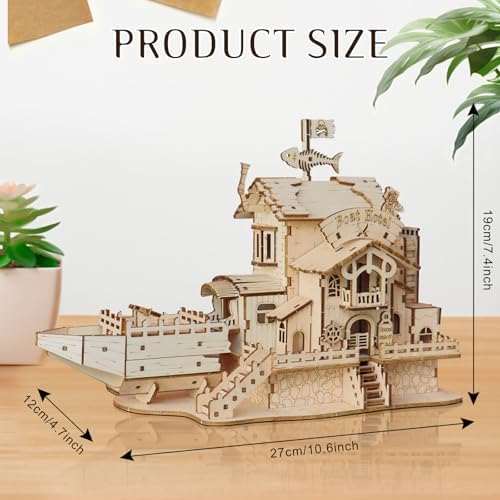 3D Wooden Puzzles for Adults, DIY Pirate Ship Model Building Kit - Image 2