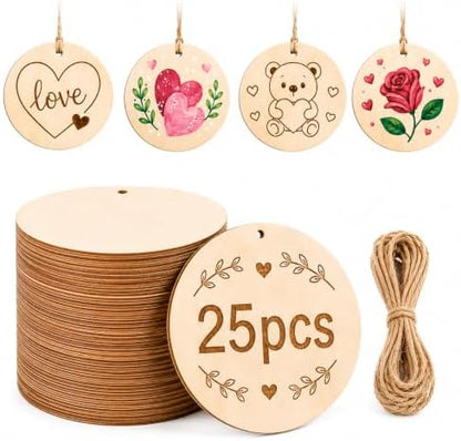 25PCS Wood Circles for Crafts, 4" Unfinished Wood Rounds by Unknown