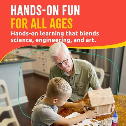 Jr Bird House Kit, DIY Cedar Wood Birdhouse for Outdoors with Paint - Image 4