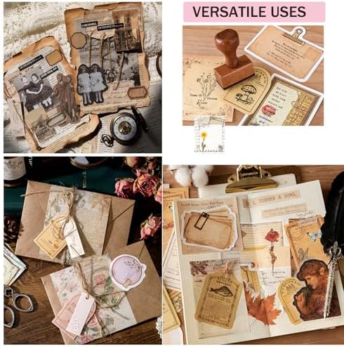 400PCS Vintage Scrapbook Paper Junk Journal Kit Aesthetic Decorative Paper - Image 3