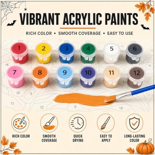 Mandun Halloween Witch Paint by Numbers Kit for Adults, 16x20 inch - Image 7