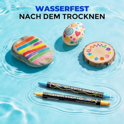 Betem48 Colors Dual Tip Acrylic Paint Markers, Fabric Decorating Kits - Image 5